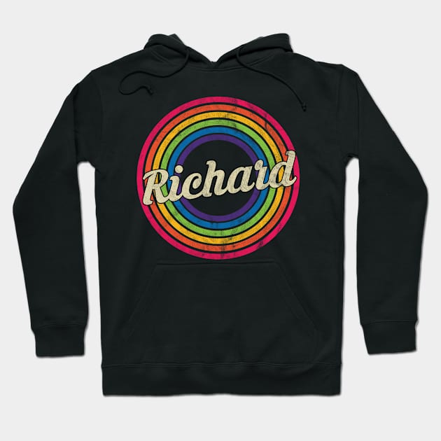 Richard - Retro Rainbow Faded-Style Hoodie by MaydenArt